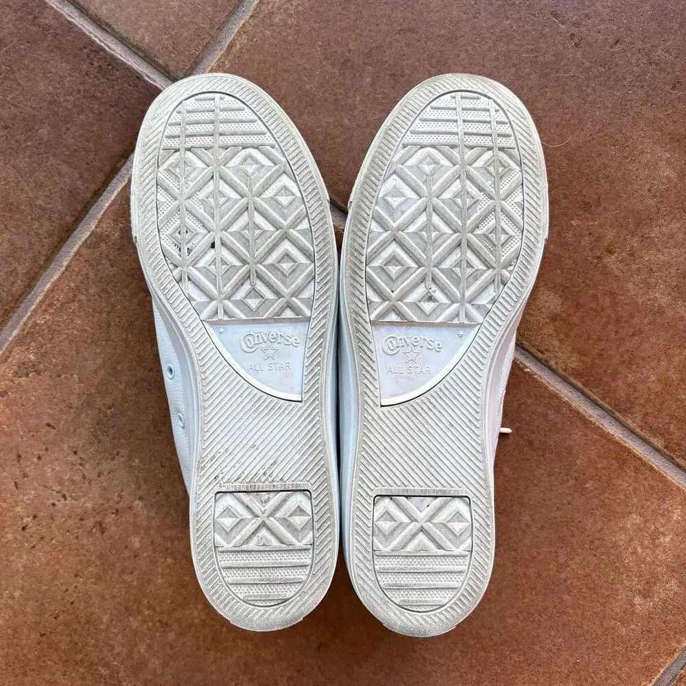 Converse White Leather All Stars Low Ox Unisex size 10M 12W Clean Classic